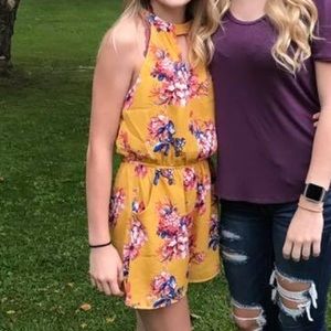Yellow floral romper